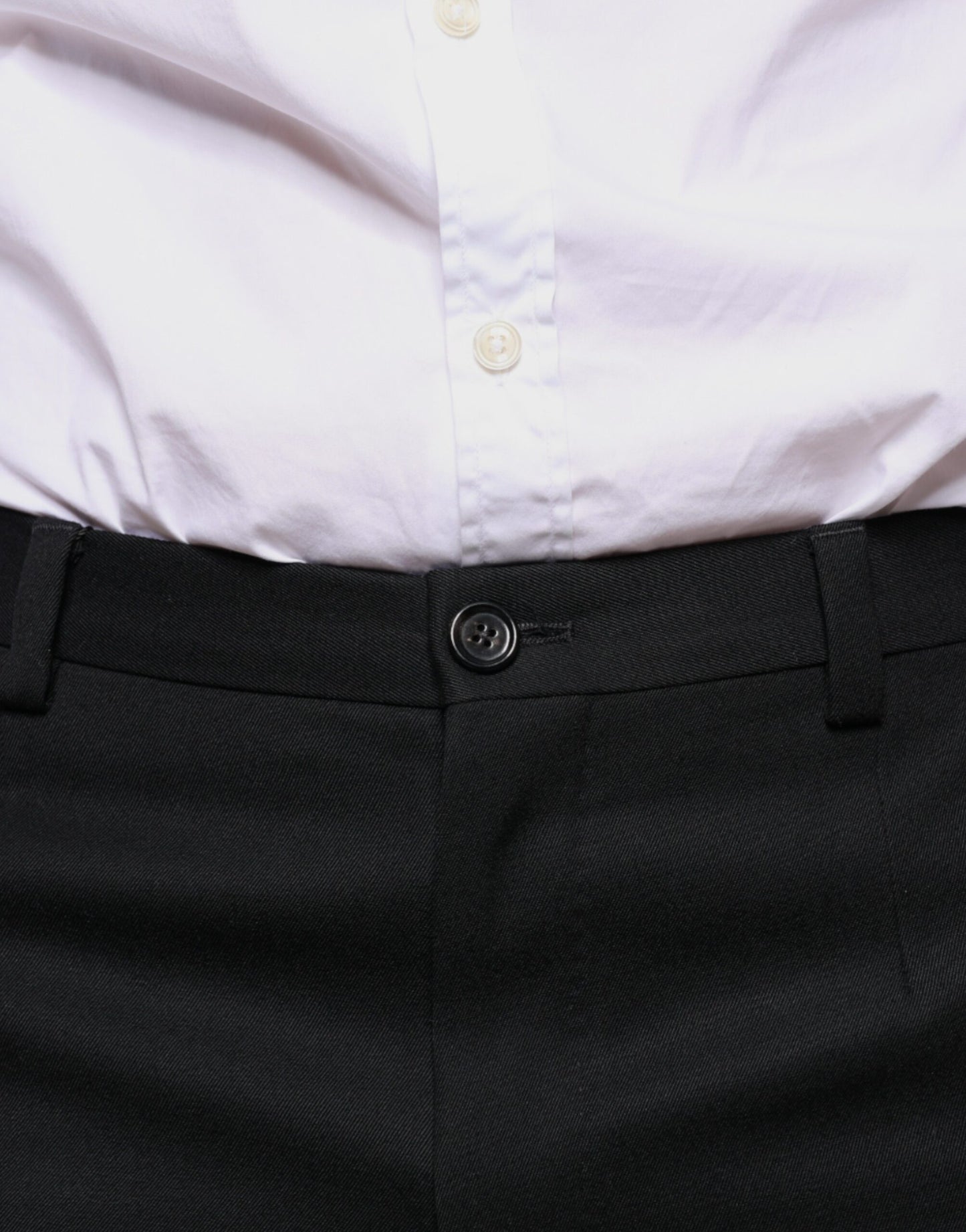 Dolce &amp; Gabbana Black Wool Skinny Men Dress Pants