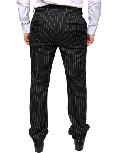 Dolce &amp; Gabbana Black Stripes Skinny Men Dress Pants