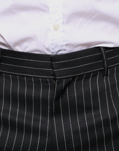 Dolce &amp; Gabbana Black Stripes Skinny Men Dress Pants