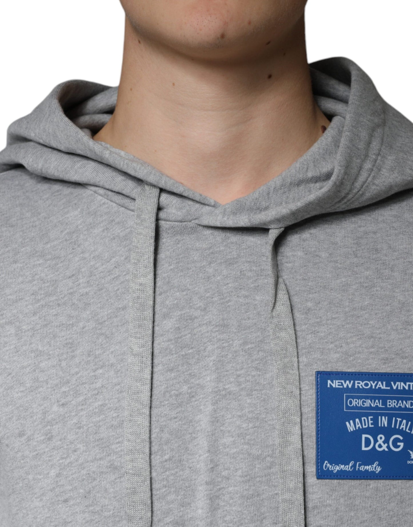 Dolce &amp; Gabbana Gray Cotton Logo Hooded Sweatshirt Sweater