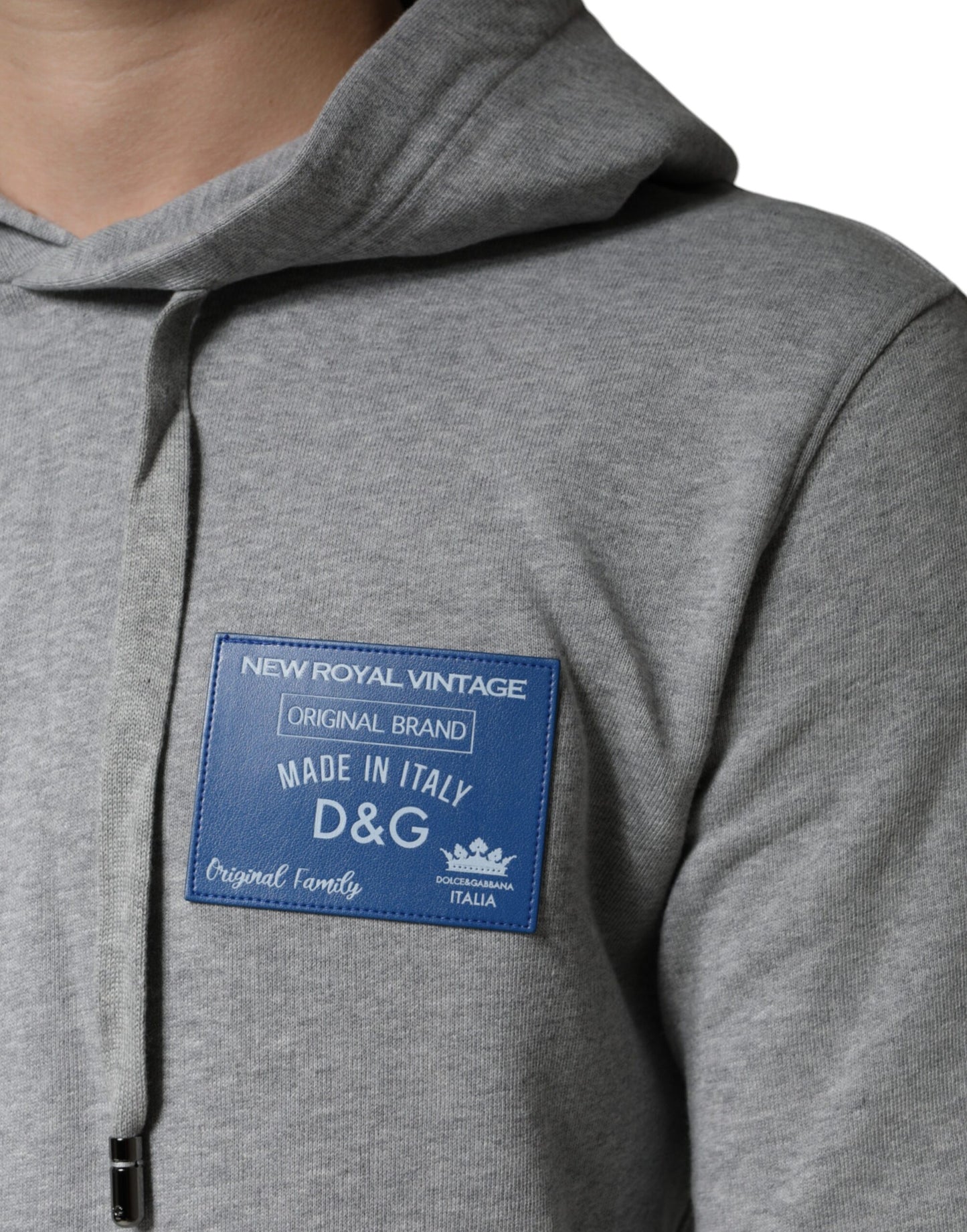 Dolce &amp; Gabbana Gray Cotton Logo Hooded Sweatshirt Sweater