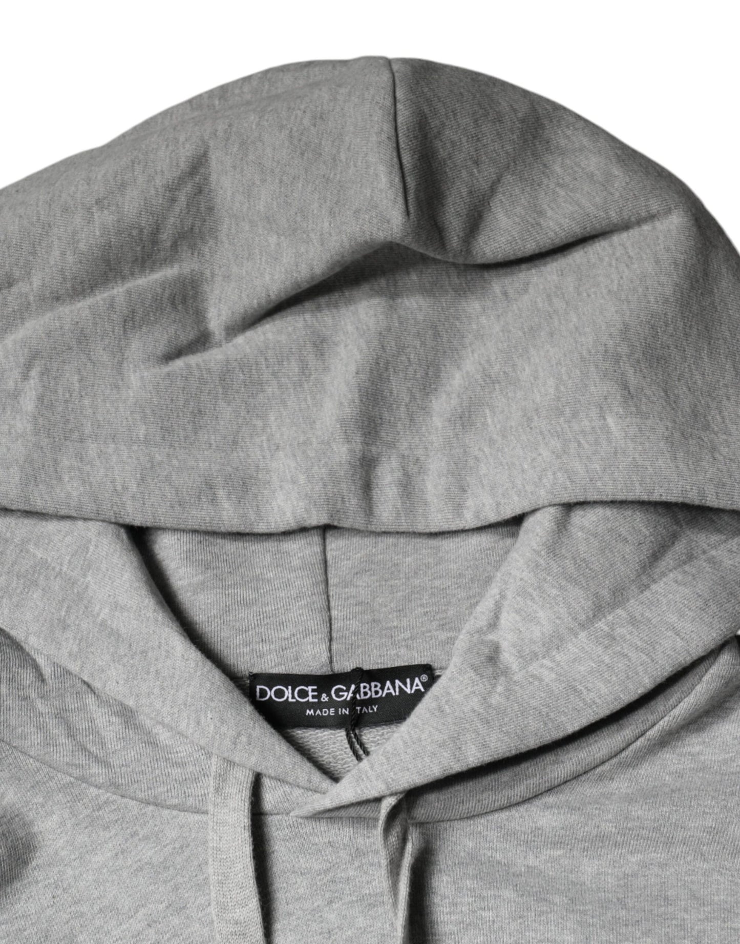 Dolce &amp; Gabbana Gray Cotton Logo Hooded Sweatshirt Sweater