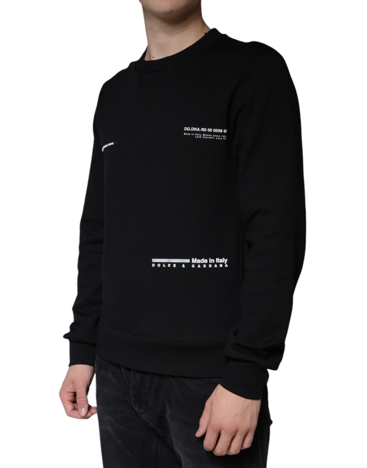 Dolce &amp; Gabbana Black Logo Print CrewNeck Sweatshirt Sweater