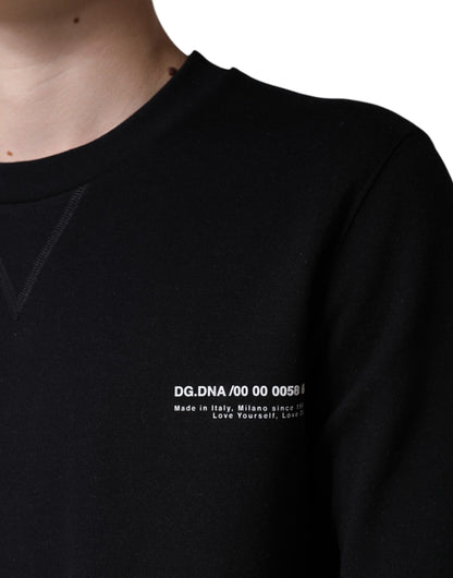 Dolce &amp; Gabbana Black Logo Print CrewNeck Sweatshirt Sweater