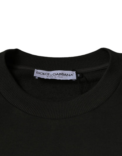 Dolce &amp; Gabbana Army Green DG Crown Crew Neck Pullover Sweater