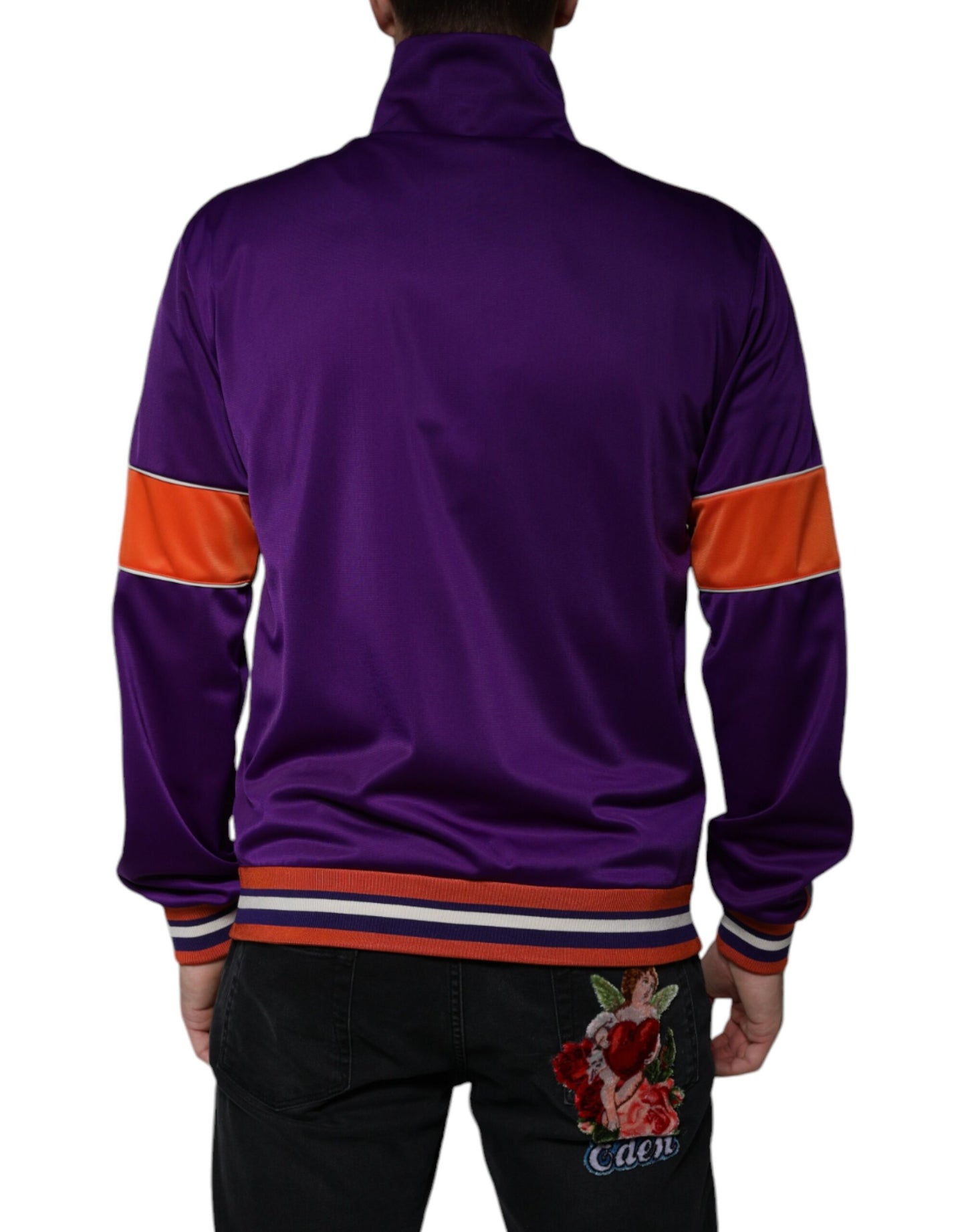 Dolce &amp; Gabbana Purple Polyester Full Zip Long Sleeve Sweater