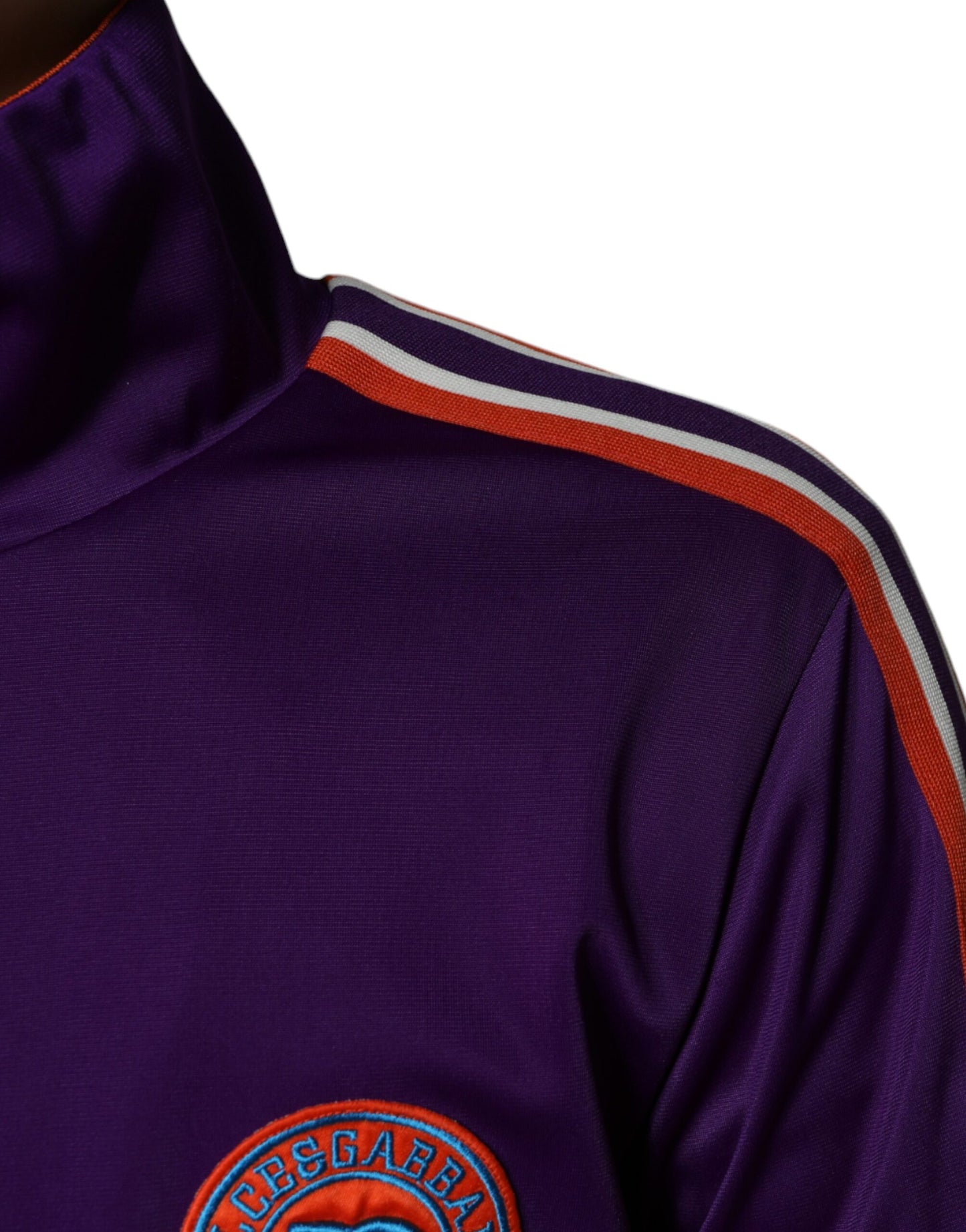 Dolce &amp; Gabbana Purple Polyester Full Zip Long Sleeve Sweater