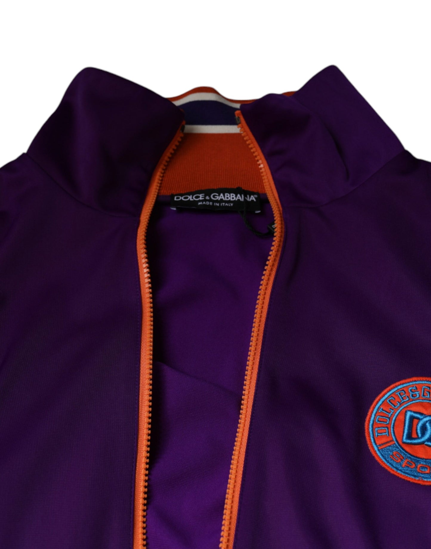 Dolce &amp; Gabbana Purple Polyester Full Zip Long Sleeve Sweater