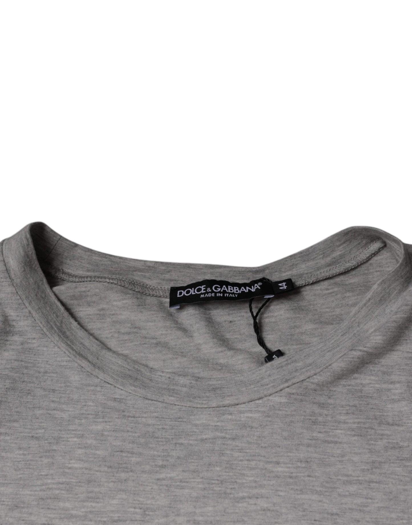 Dolce &amp; Gabbana Gray Logo Print Crewneck Short Sleeve T-shirt