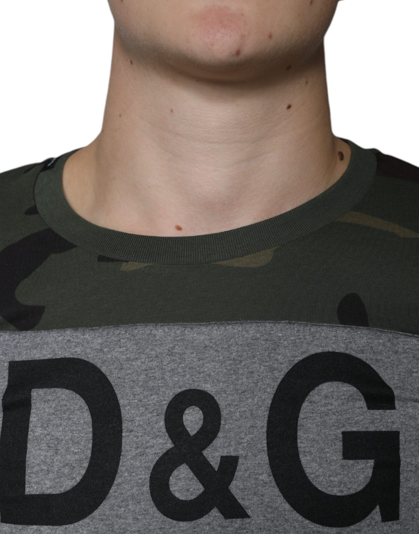 Dolce &amp; Gabbana Multicolor Camouflage Cotton Crew Neck T-shirt