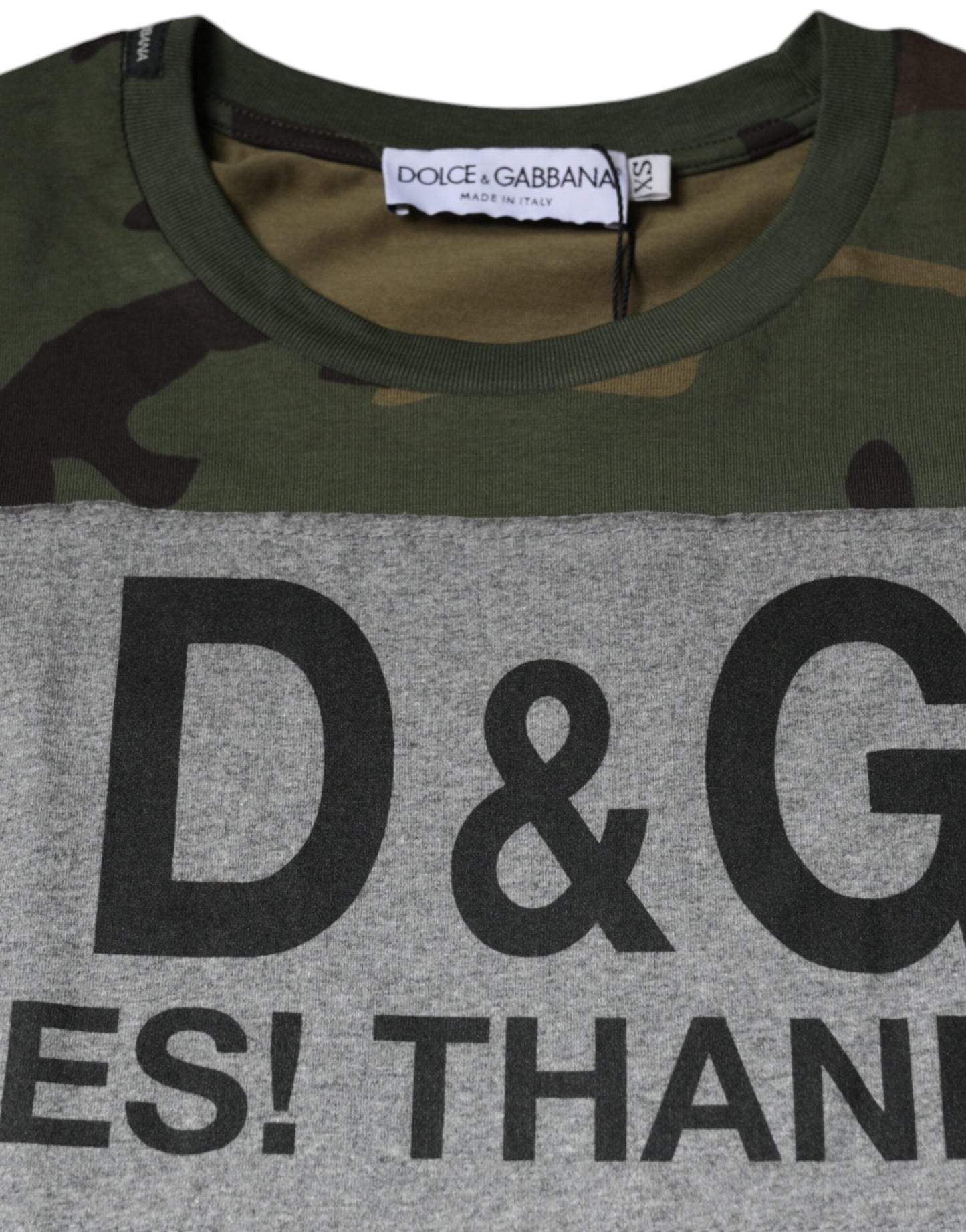Dolce &amp; Gabbana Multicolor Camouflage Cotton Crew Neck T-shirt