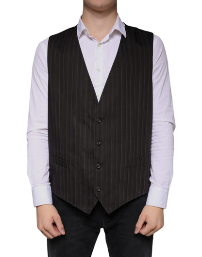 Dolce &amp; Gabbana Schwarze Weste aus Baumwolle, formelle Weste