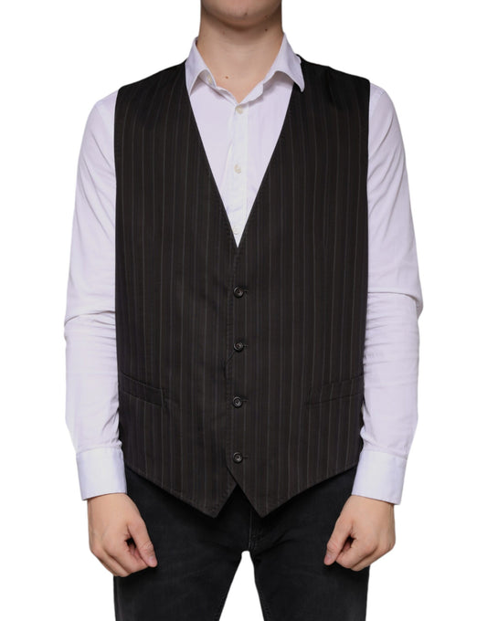 Dolce &amp; Gabbana Schwarze Weste aus Baumwolle, formelle Weste