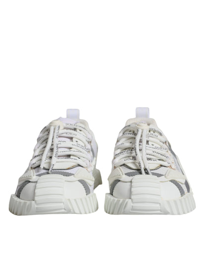 Dolce &amp; Gabbana – Weiße, niedrige Schnürschuhe NS1