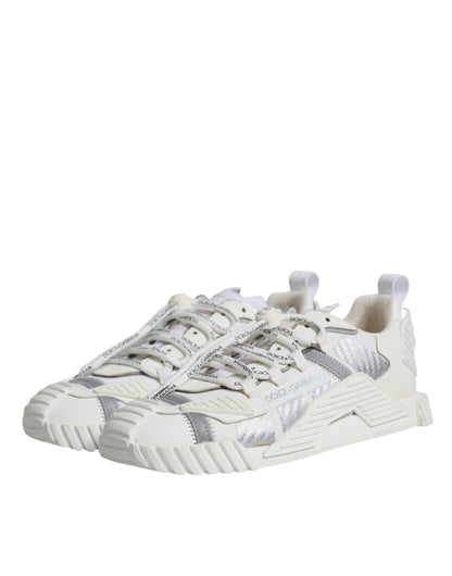 Dolce &amp; Gabbana – Weiße, niedrige Schnürschuhe NS1