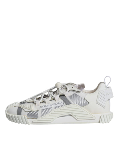 Dolce &amp; Gabbana – Weiße, niedrige Schnürschuhe NS1
