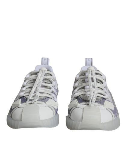 Dolce &amp; Gabbana Weiß Silber Low Top NS1 Sneakers Schuhe