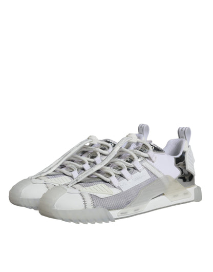 Dolce &amp; Gabbana Weiß Silber Low Top NS1 Sneakers Schuhe