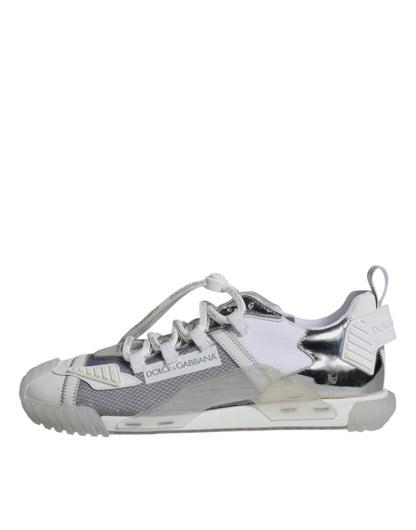 Dolce &amp; Gabbana Weiß Silber Low Top NS1 Sneakers Schuhe