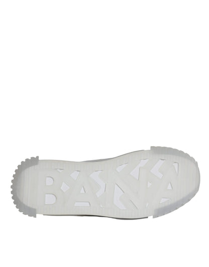 Dolce &amp; Gabbana Weiß Silber Low Top NS1 Sneakers Schuhe