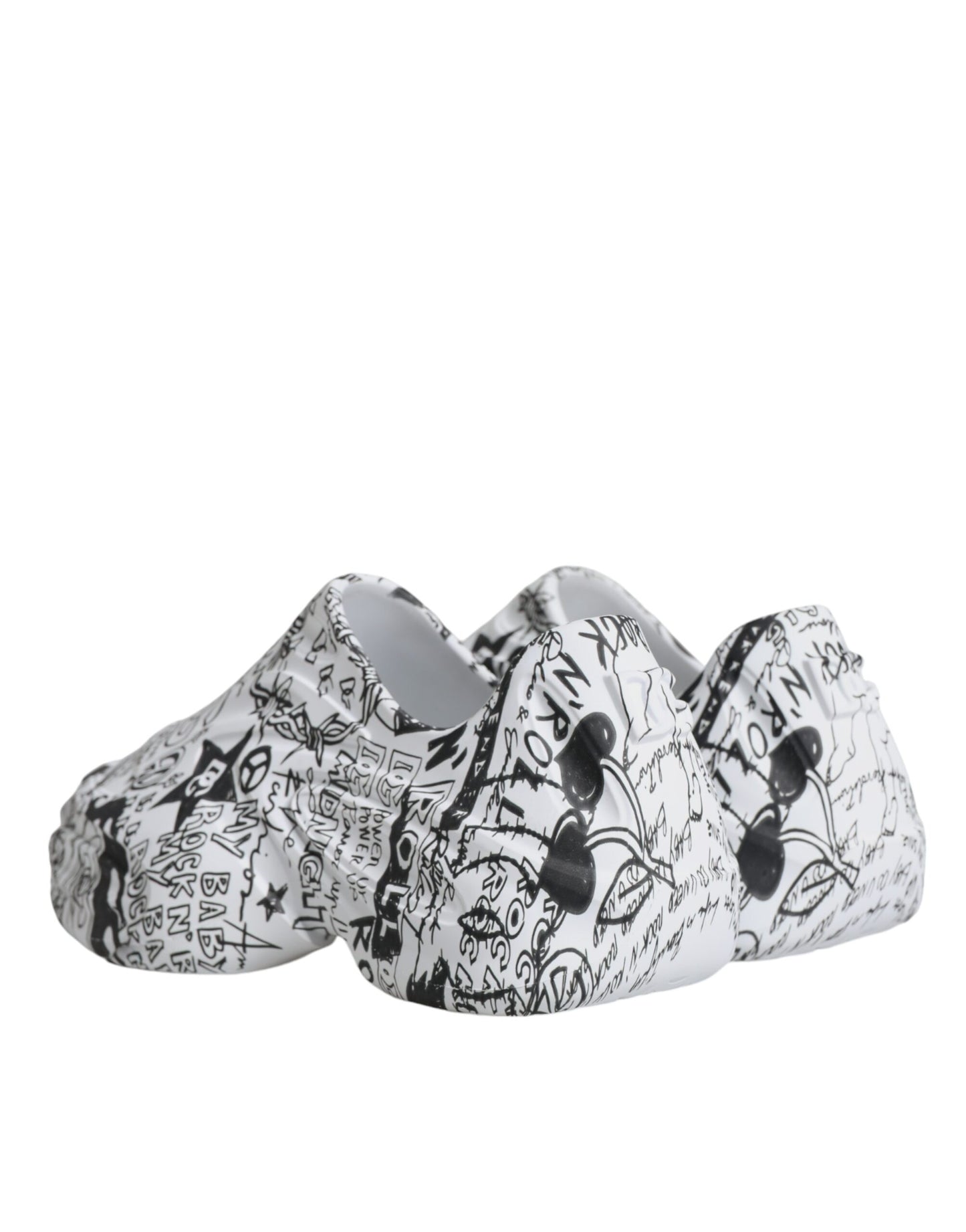 Dolce &amp; Gabbana Daymaster Sneakers in Weiß und Schwarz mit Graffiti-Motiv
