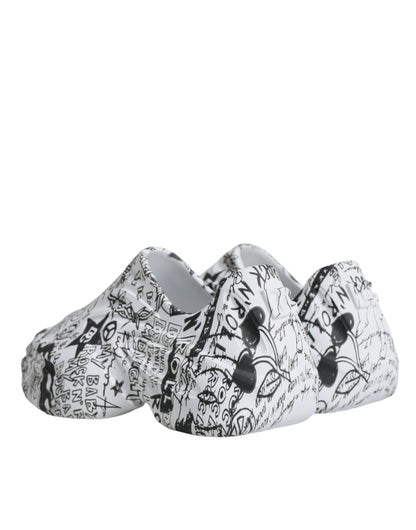 Dolce &amp; Gabbana Daymaster Sneakers in Weiß und Schwarz mit Graffiti-Motiv