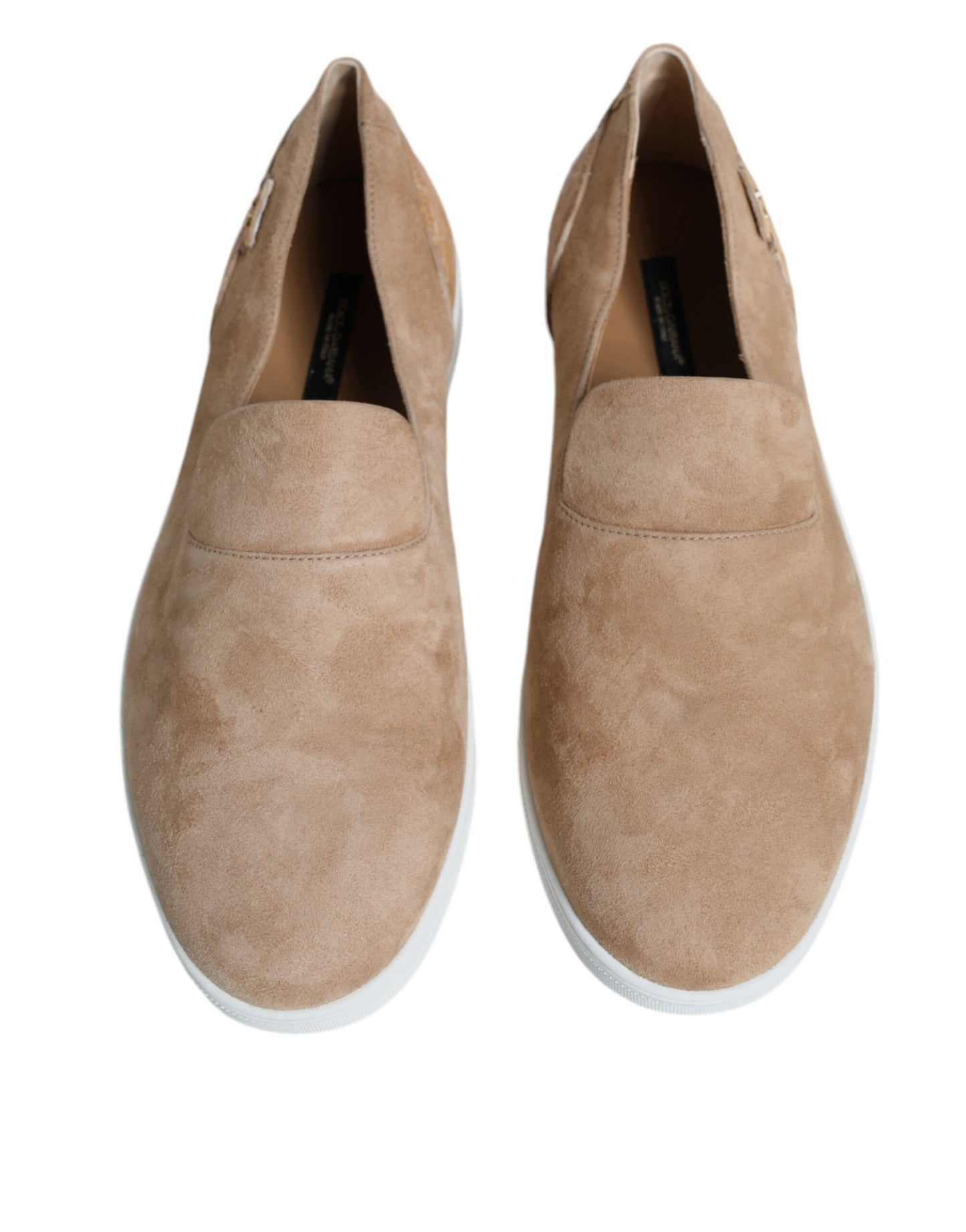 Dolce &amp; Gabbana Beige Suede Caiman Loafers Slippers Shoes