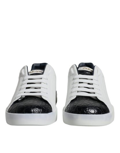 Dolce &amp; Gabbana – Portofino-Sneakers aus weißem Leder mit Logo