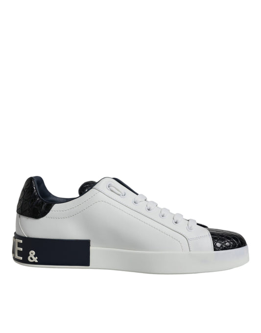 Dolce &amp; Gabbana – Portofino-Sneakers aus weißem Leder mit Logo