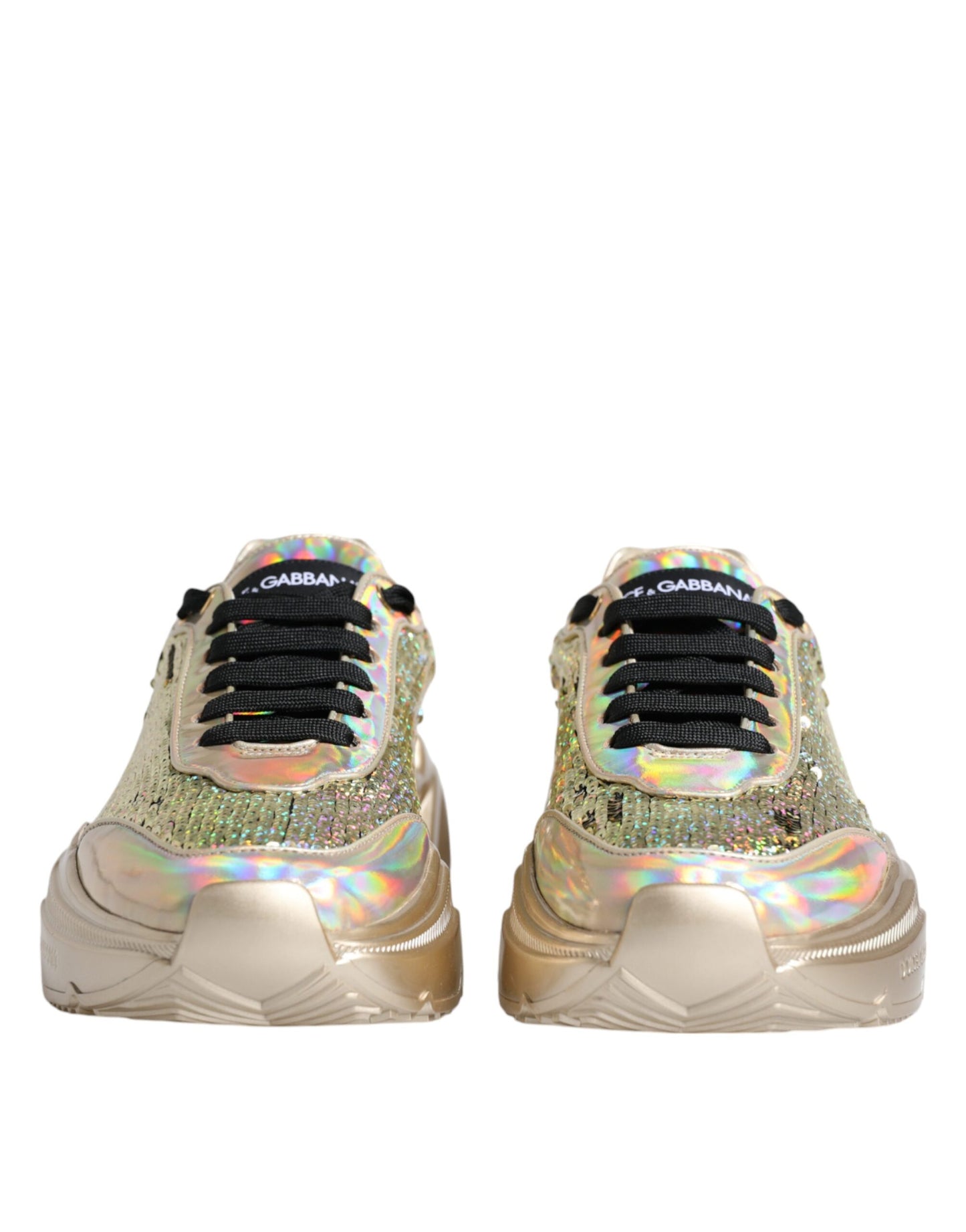 Dolce &amp; Gabbana Daymaster Sneakers mit schillernden Pailletten in Gold