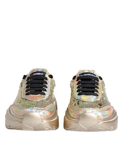 Dolce &amp; Gabbana Daymaster Sneakers mit schillernden Pailletten in Gold