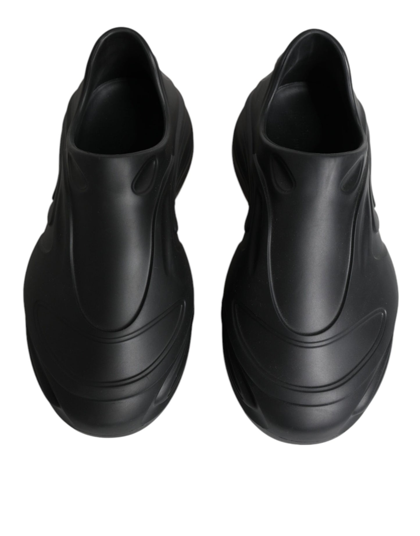 Dolce &amp; Gabbana – Schwarze, folierte Gummi-Toy-Sneaker mit niedrigem Schaft