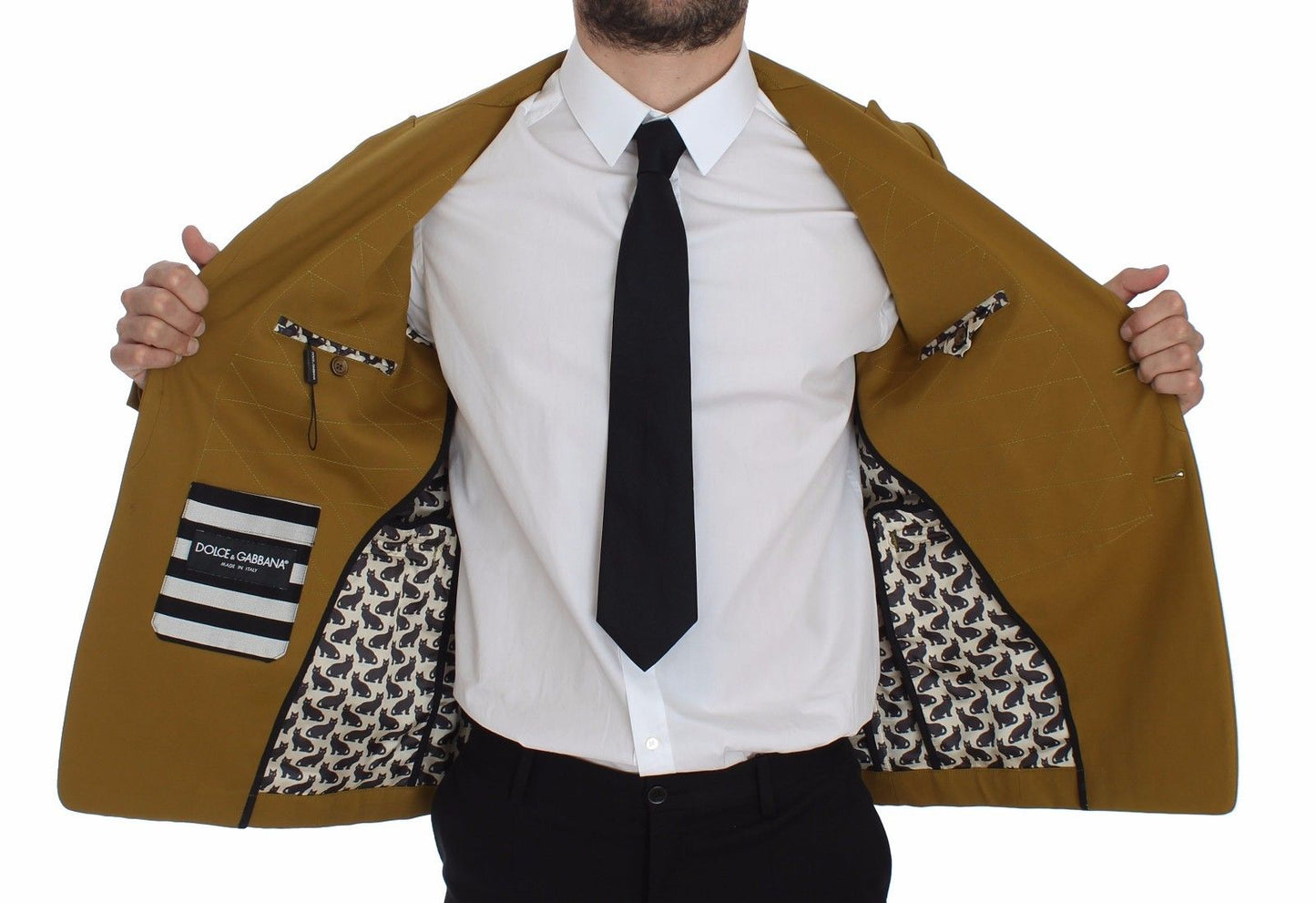 Dolce &amp; Gabbana – Gelber Baumwoll-Stretch-Blazer