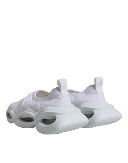 Dolce &amp; Gabbana – Weiße, gepolsterte Low-Top-Sneakers aus Stoff