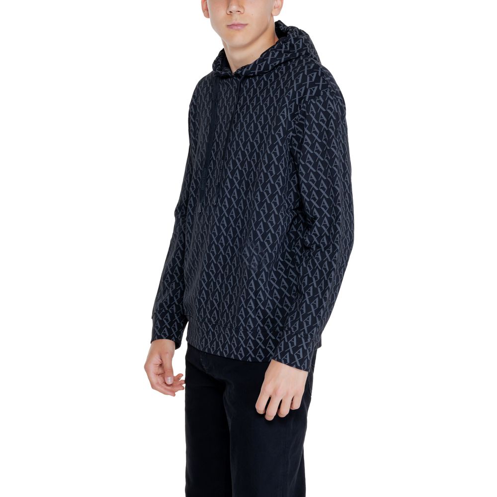 Armani Exchange – Schwarzer Kapuzenpullover aus Baumwolle