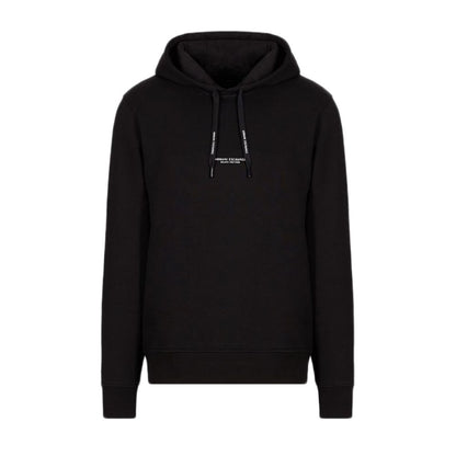 Armani Exchange – Schwarzer Kapuzenpullover aus Baumwolle