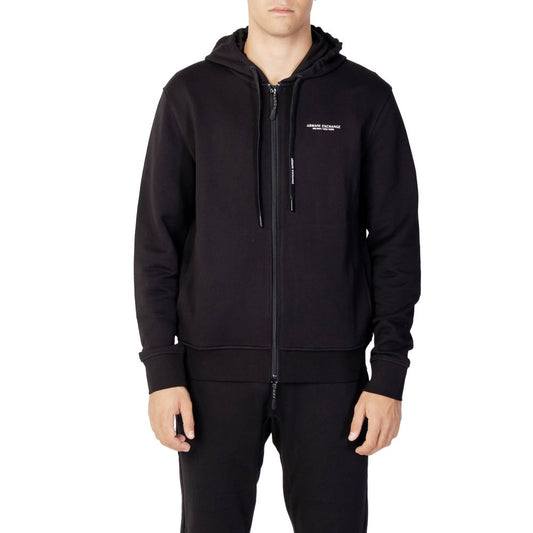 Armani Exchange – Schwarzer Kapuzenpullover aus Baumwolle