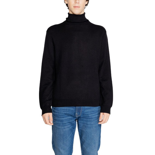 Armani Exchange – Schwarzer Rollkragenpullover aus Baumwolle