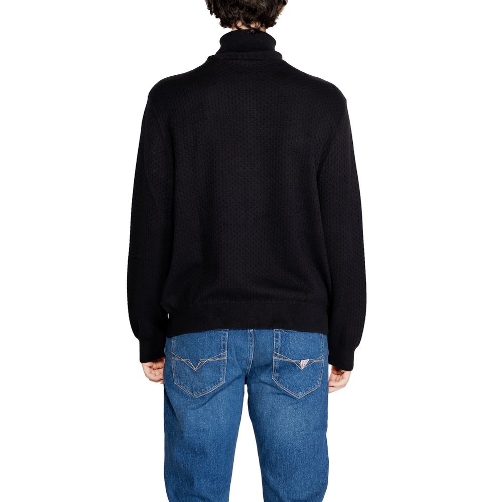 Armani Exchange – Schwarzer Rollkragenpullover aus Baumwolle
