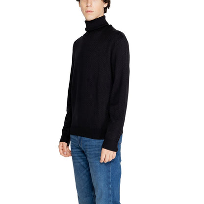Armani Exchange – Schwarzer Rollkragenpullover aus Baumwolle