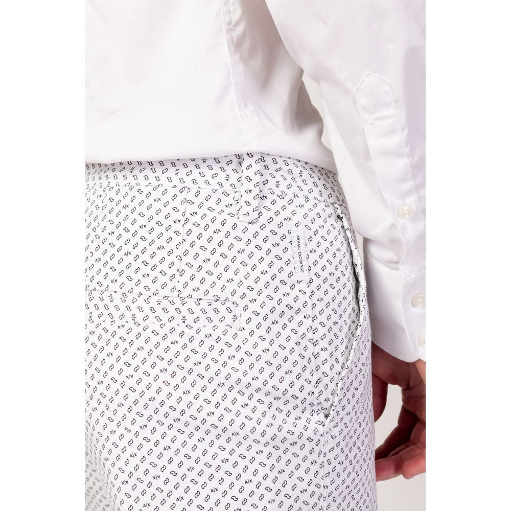 Armani Exchange – Weiße Baumwoll-Bermuda