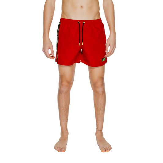 EA7 Emporio Armani – Rote Badeshorts aus Polyester