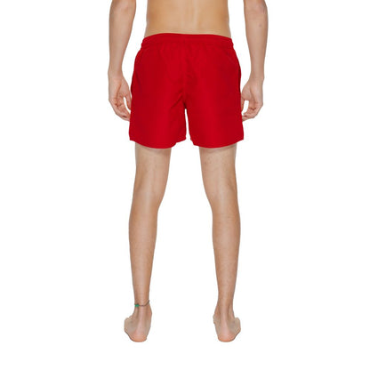 EA7 Emporio Armani Red Polyester Swim Short