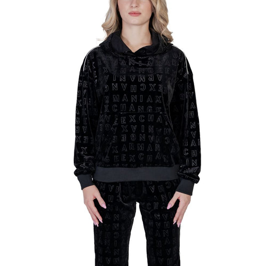 Armani Exchange – Schwarzer Polyester-Kapuzenpullover