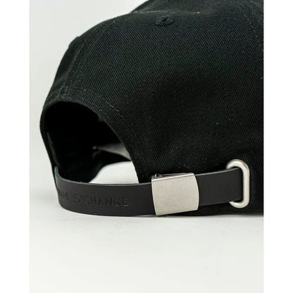 Armani Exchange – Schwarze Baseballkappe aus Baumwolle