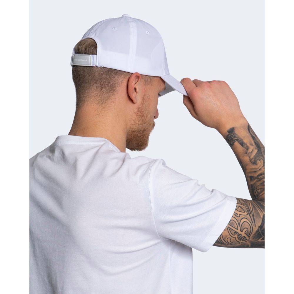 Armani Exchange – Weiße Baseballkappe aus Baumwolle