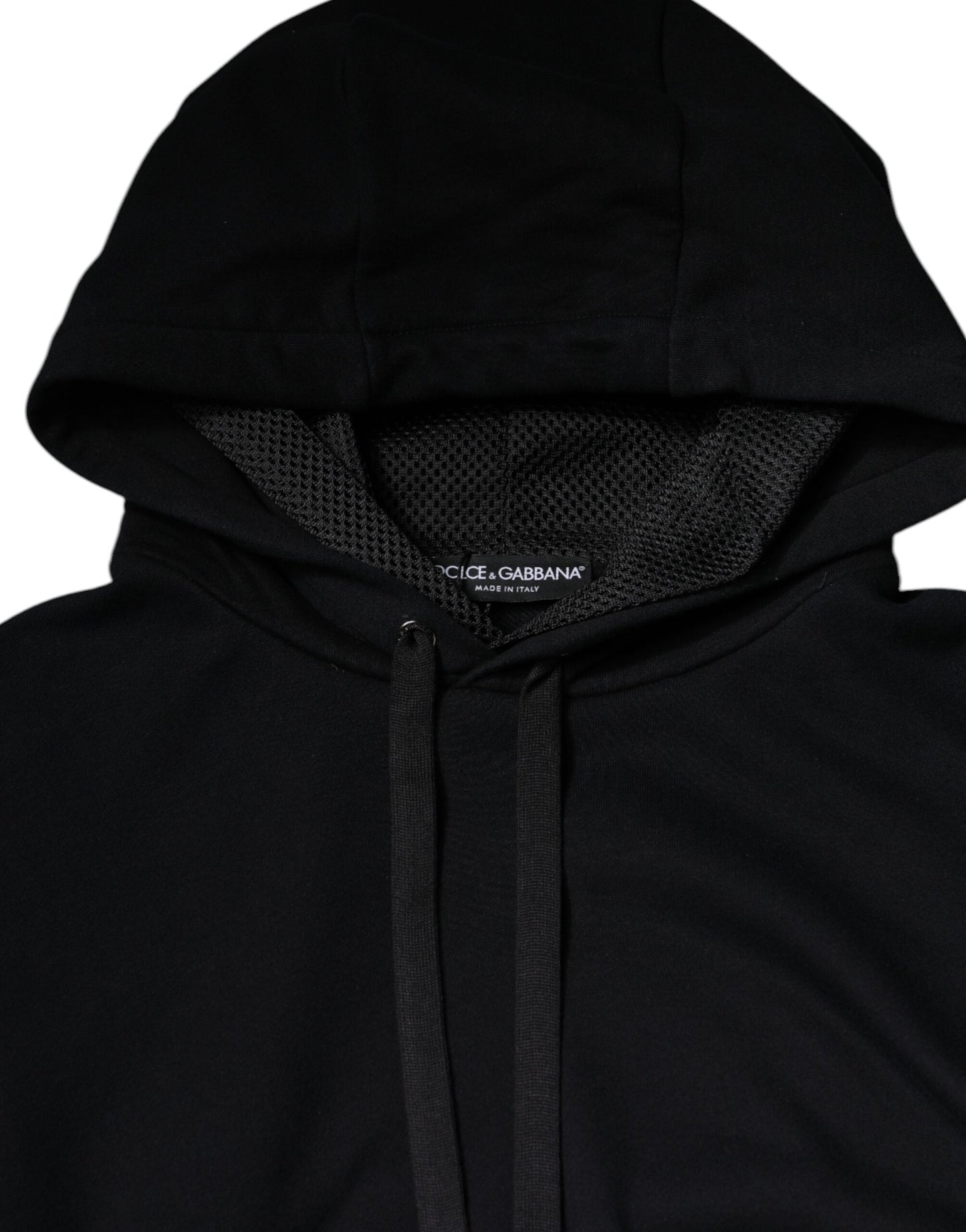 Dolce &amp; Gabbana Black Hooded Pullover Men Sweatshirt Sweater