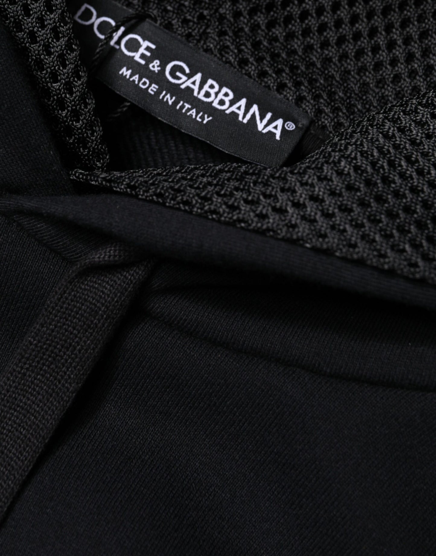 Dolce &amp; Gabbana Black Hooded Pullover Men Sweatshirt Sweater