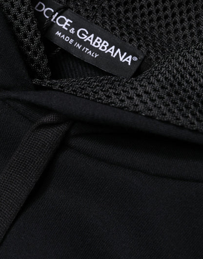 Dolce &amp; Gabbana Black Hooded Pullover Men Sweatshirt Sweater