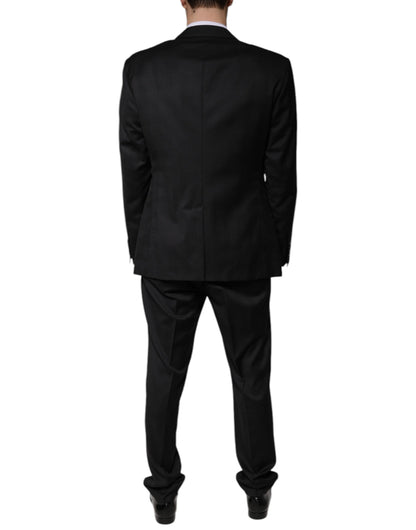 Dolce &amp; Gabbana Black Wool Single Breasted Formal Suit
